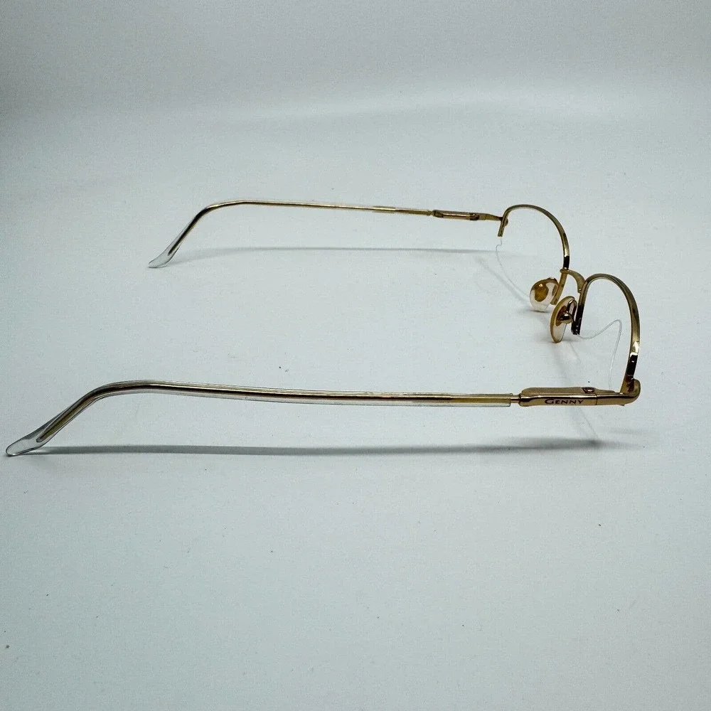 GENNY‎ MOD.748-B 5001 Eyeglasses Frame Italy Half Rim 51-18-135 Gold/Clear H9974